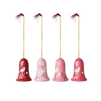 Design Shop Hand-Painted Wood Bell Ornament, Set of 4