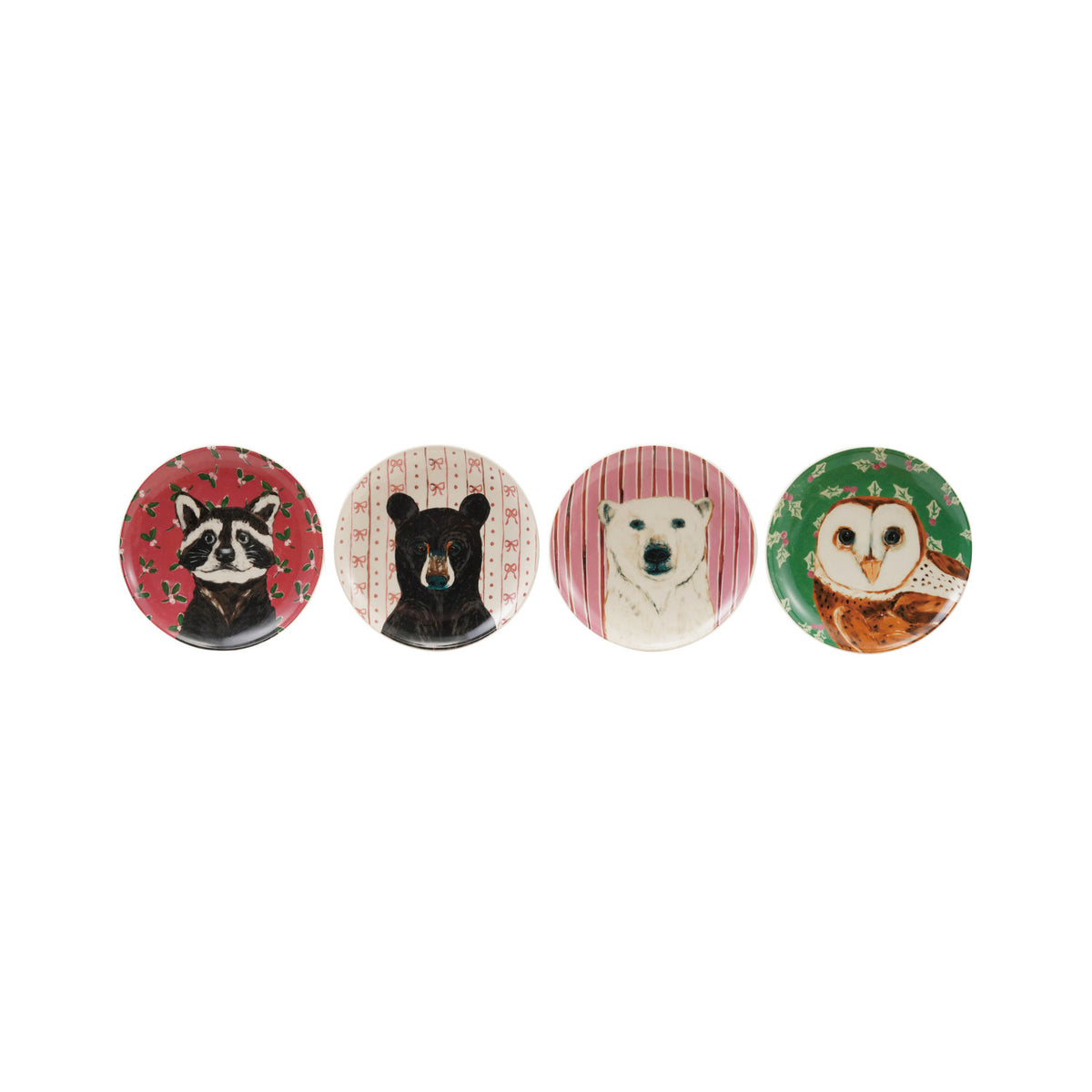 Design Shop Holiday Animal Stoneware Plates, 4 Styles