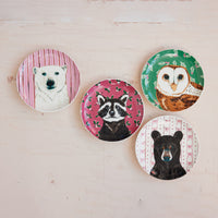 Design Shop Holiday Animal Stoneware Plates, 4 Styles