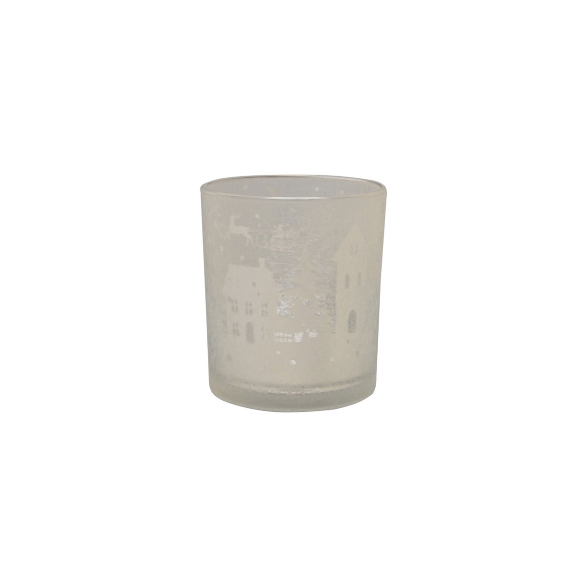 Design Shop Etched Mercury Glass Votive Holder, Silver, 4"H