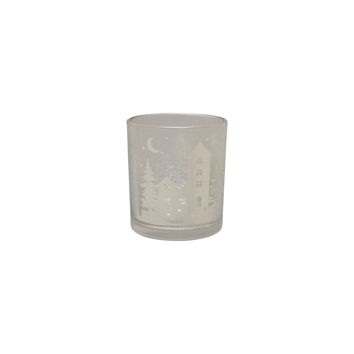 Design Shop Etched Mercury Glass Votive Holder, Silver, 3"H