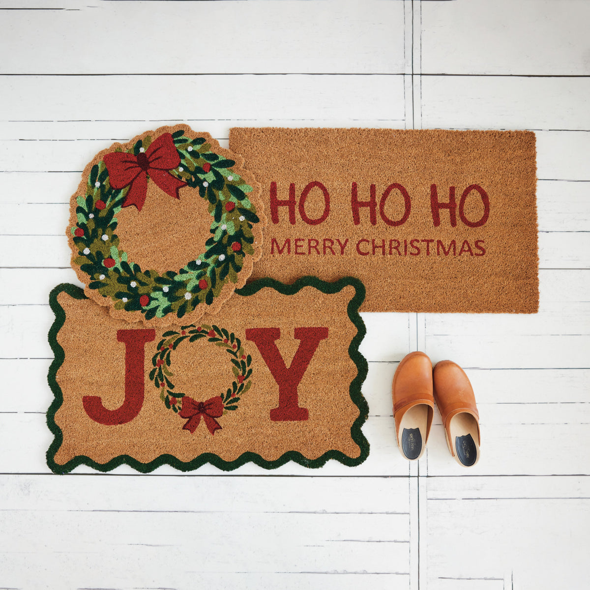 Design Shop Natural Coir HO HO HO Merry Christmas Doormat