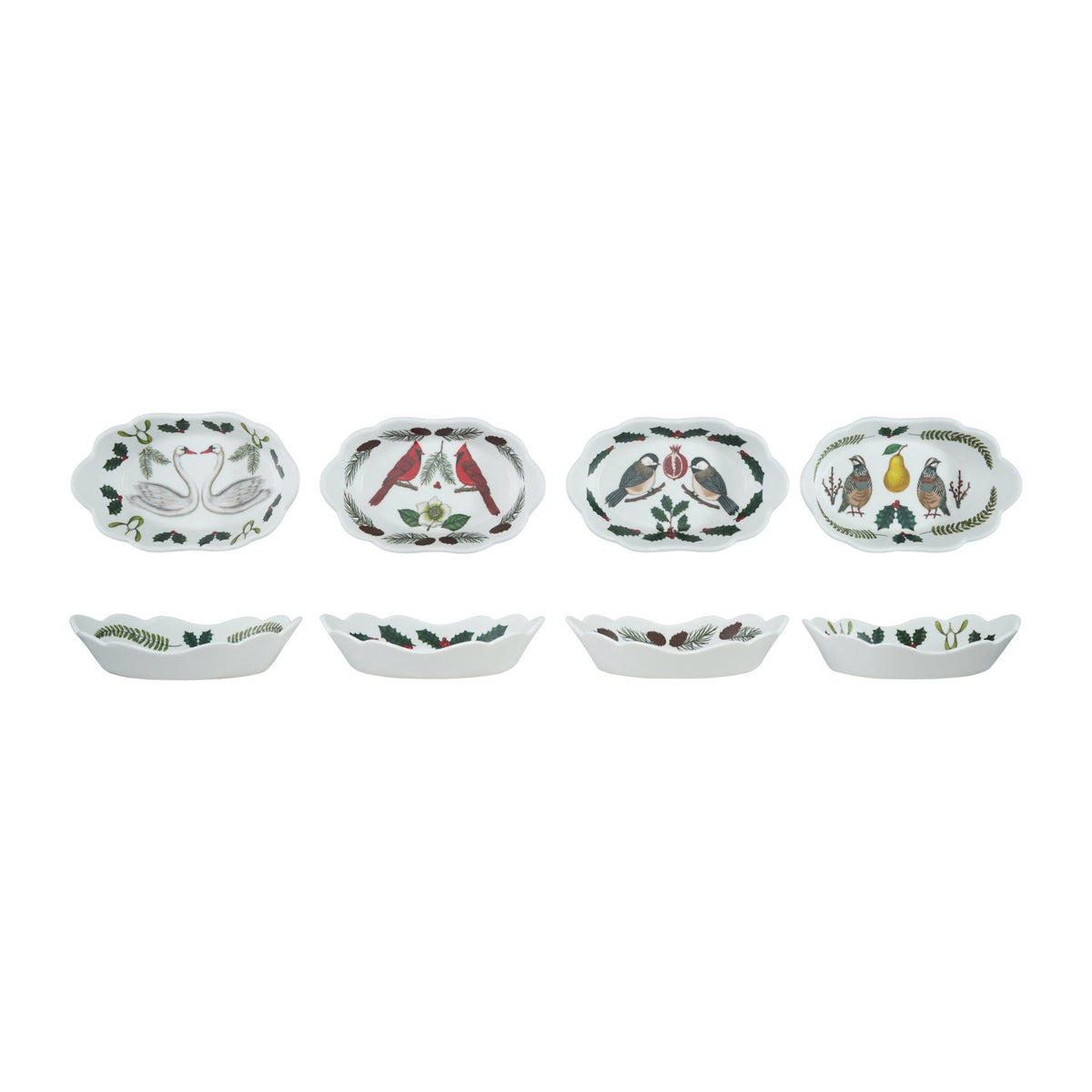 Design Shop Seasonal Botanical and Animal Scalloped Dishes, 4 Styles