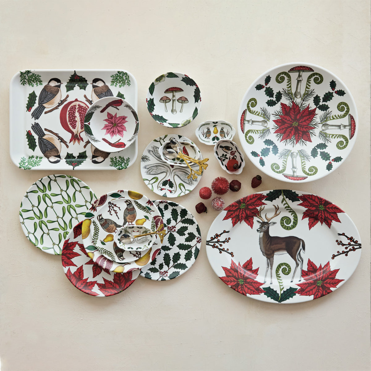 Design Shop Seasonal Botanical and Animal Scalloped Dishes, 4 Styles