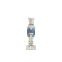 Design Shop White and Blue Nutcracker Taper Holder, 10.25"H