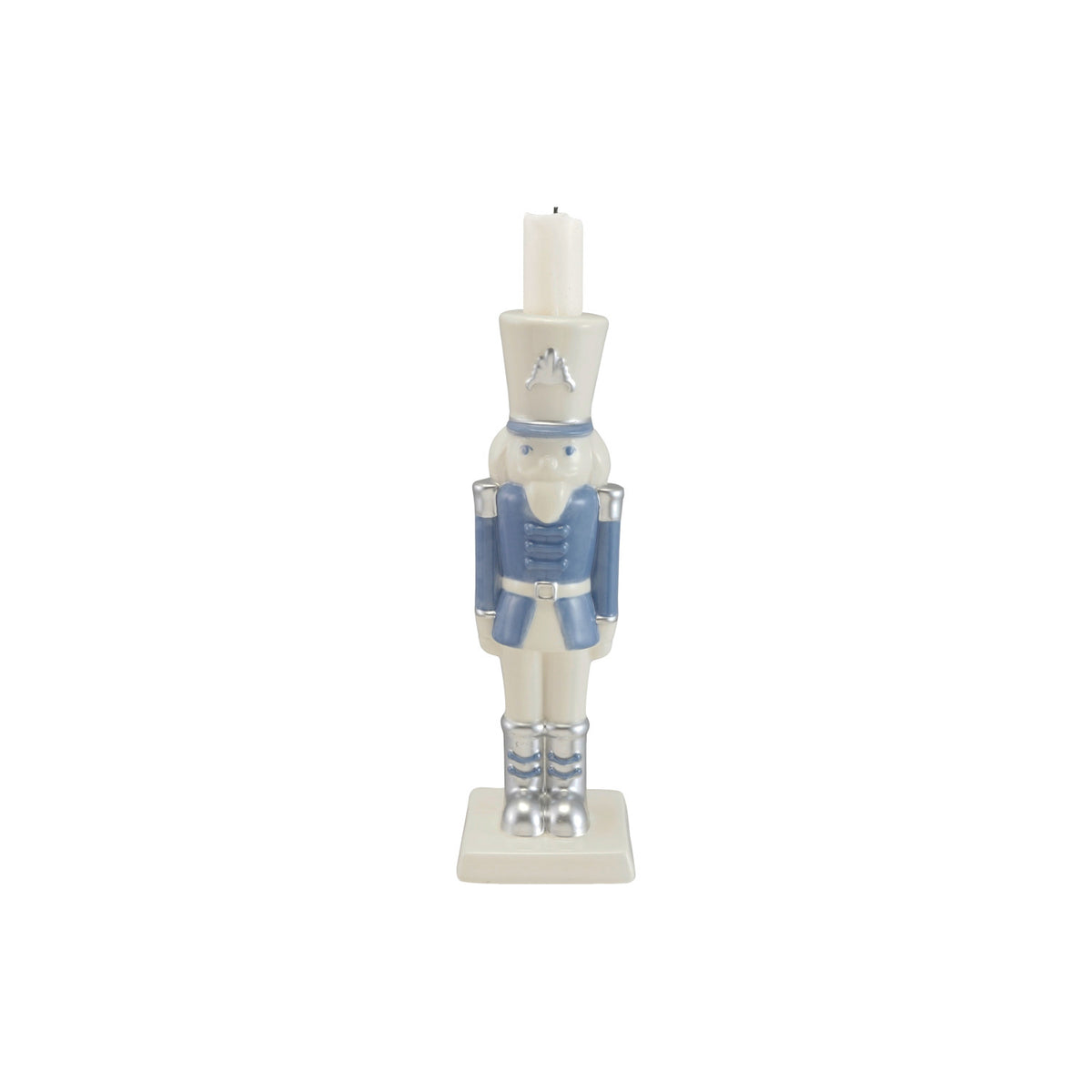 Design Shop White and Blue Nutcracker Taper Holder, 10.25"H