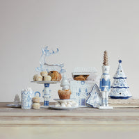 Design Shop White and Blue Nutcracker Taper Holder, 10.25"H