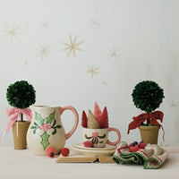 Design Shop Dried Boxwood Tree in Terra-Cotta Pot with Red Velvet Bow