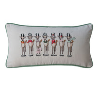 Design Shop Santa’s Reindeer Lumbar Pillow with Velvet Back, 24"W