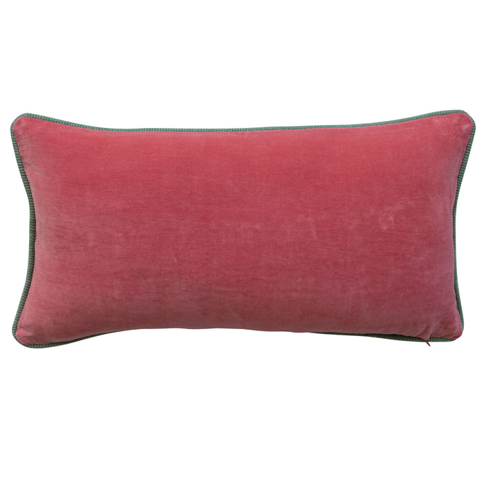 Design Shop Santa’s Reindeer Lumbar Pillow with Velvet Back, 24"W