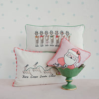 Design Shop Santa’s Reindeer Lumbar Pillow with Velvet Back, 24"W