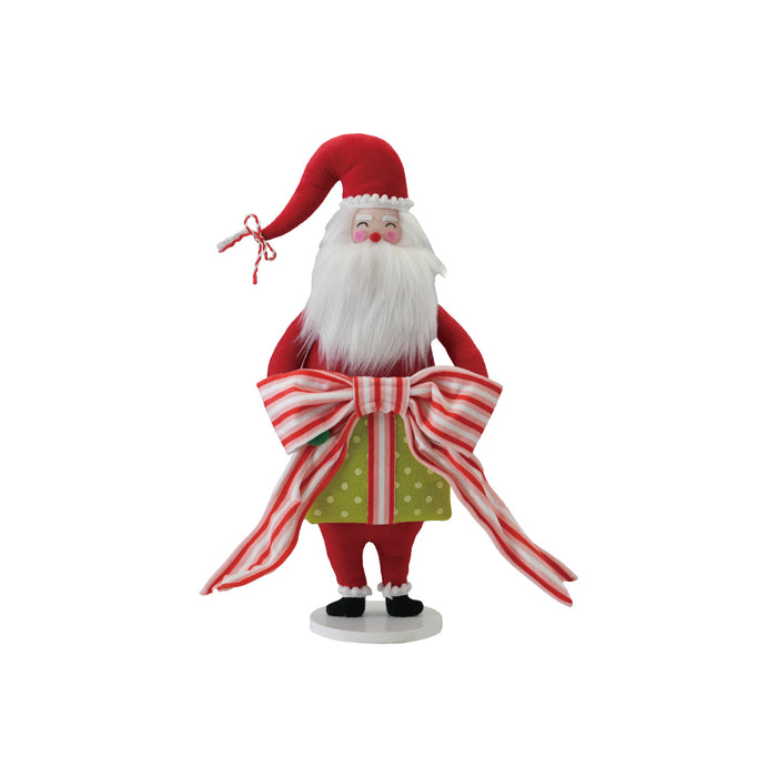 Design Shop Fabric Santa with Gift and Bow, 18"H