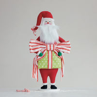 Design Shop Fabric Santa with Gift and Bow, 18"H