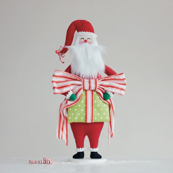 Design Shop Fabric Santa with Gift and Bow, 18"H