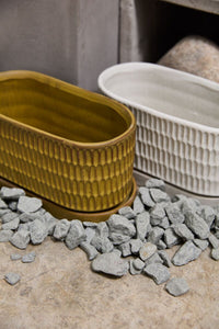 Design Shop Zelle Planter with Saucer 8"x 4"x 4.5"