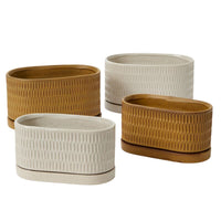 Design Shop Zelle Planter with Saucer 8"x 4"x 4.5"