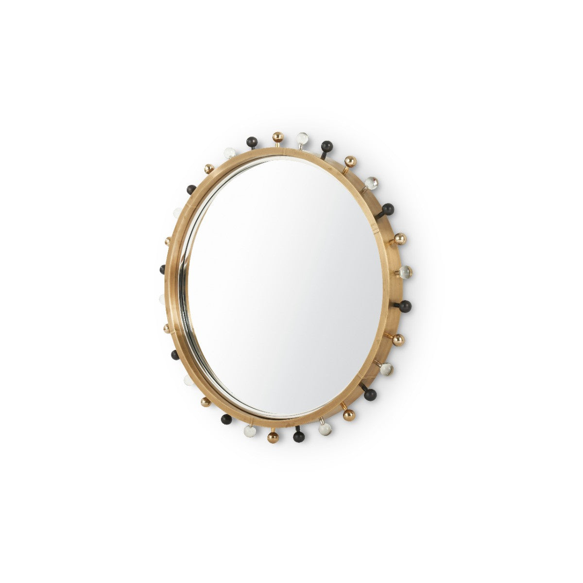 Villa & House Zoe Round Mirror, Antique Brass