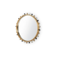 Villa & House Zoe Round Mirror, Antique Brass