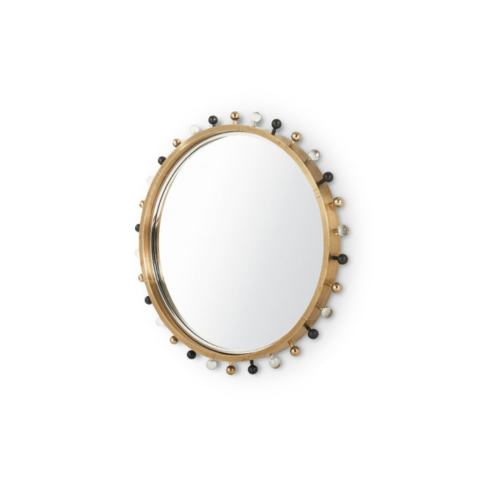 Villa & House Zoe Round Mirror, Antique Brass