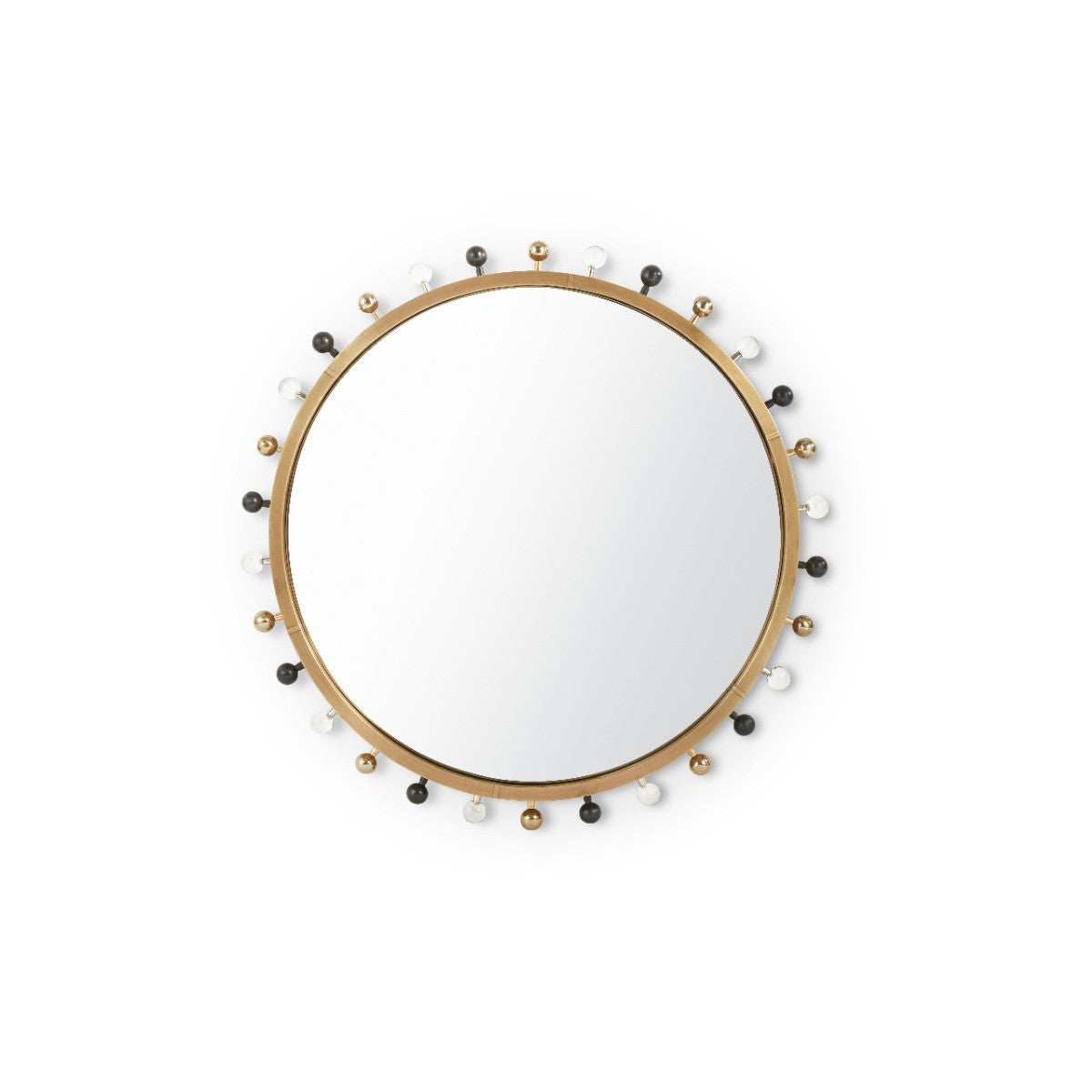Villa & House Zoe Round Mirror, Antique Brass