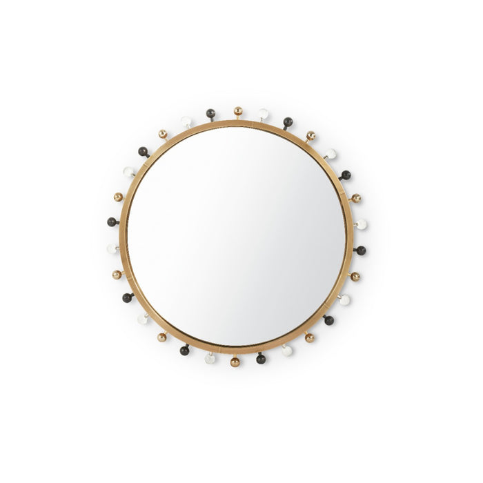 Villa & House Zoe Round Mirror, Antique Brass
