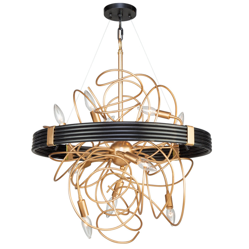 Artcraft - AC11540VB - Ten Light Chandelier - Galaxy - Black & Brass