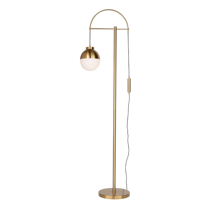 Artcraft - AC7594BR - One Light Floor Lamp - Cortina - Brass & Opal Glass