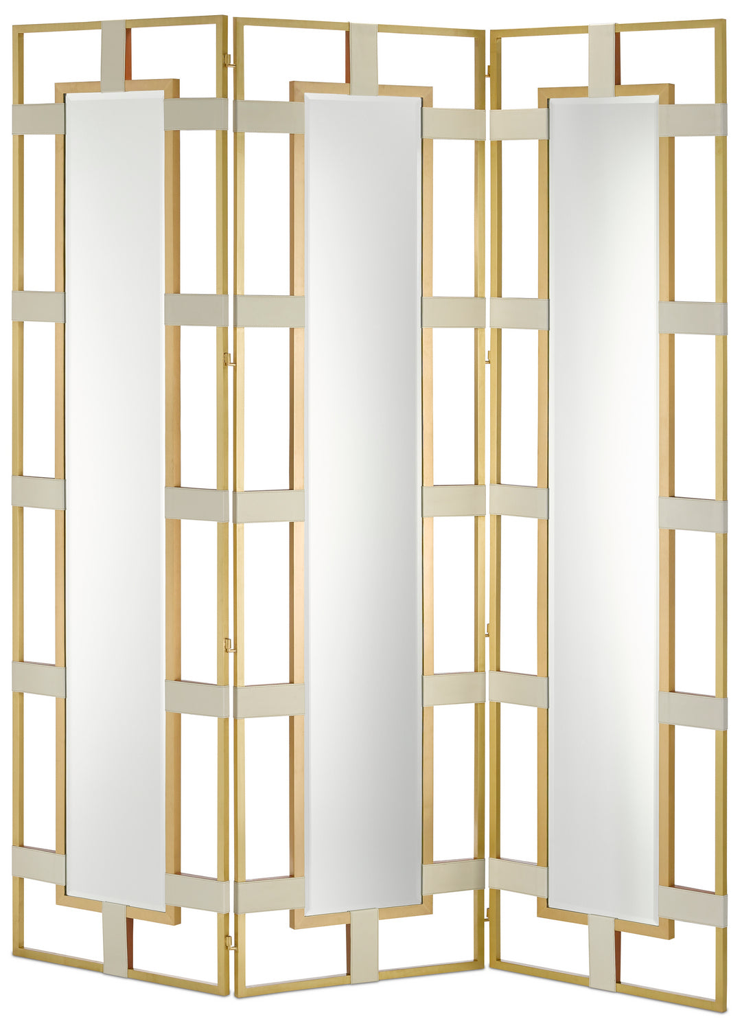 Currey and Company - 1000-0084 - Mirror - Camille - Cream/Brushed Brass/Mirror