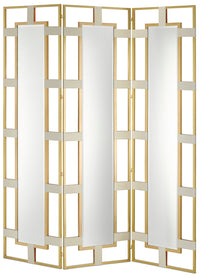 Currey and Company - 1000-0084 - Mirror - Camille - Cream/Brushed Brass/Mirror