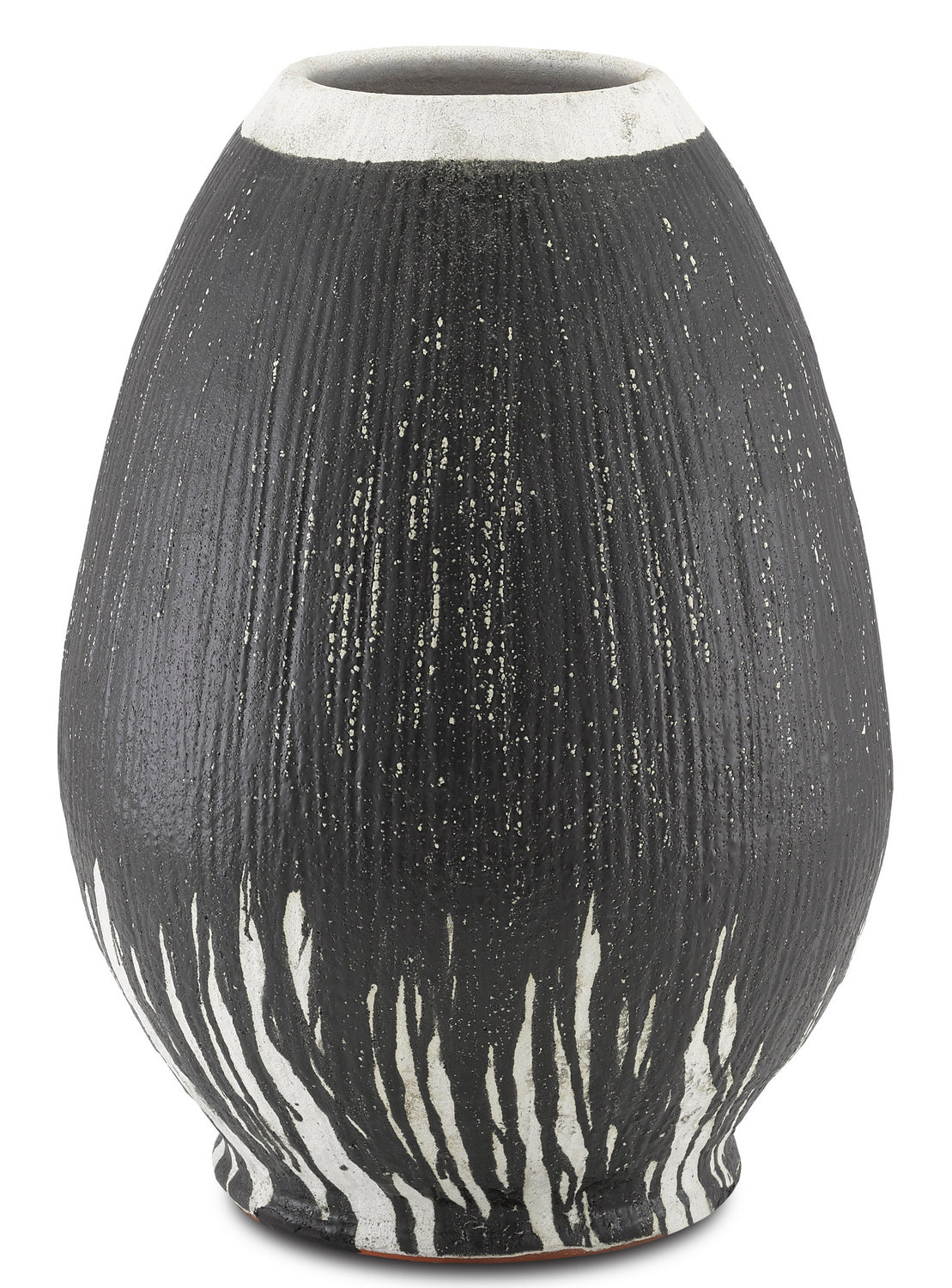 Currey and Company - 1200-0314 - Urn - Chartwell - Textured Black/White