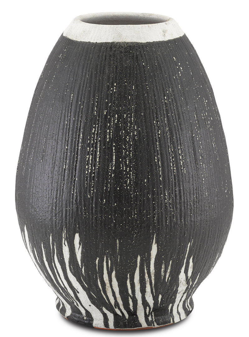 Currey and Company - 1200-0314 - Urn - Chartwell - Textured Black/White