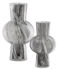 Currey and Company - 1200-0355 - Vase Set of 2 - Stormy - Black/White