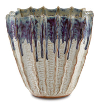 Currey and Company - 1200-0366 - Vase - Sea - White with Blue and Purple Drip