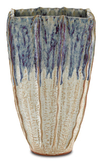 Currey and Company - 1200-0367 - Vase - Sea - White with Blue and Purple Drip