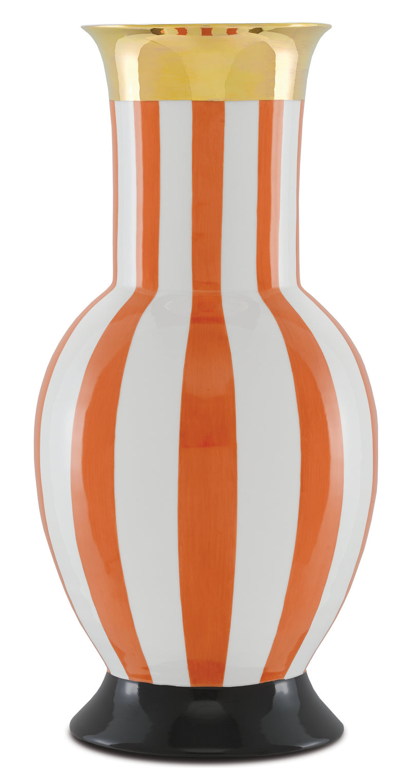Currey and Company - 1200-0391 - Vase - De - Orange/White/Gold/Black