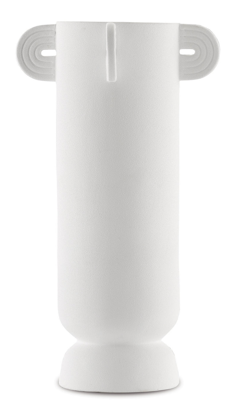 Currey and Company - 1200-0398 - Vase - Happy - Textured White