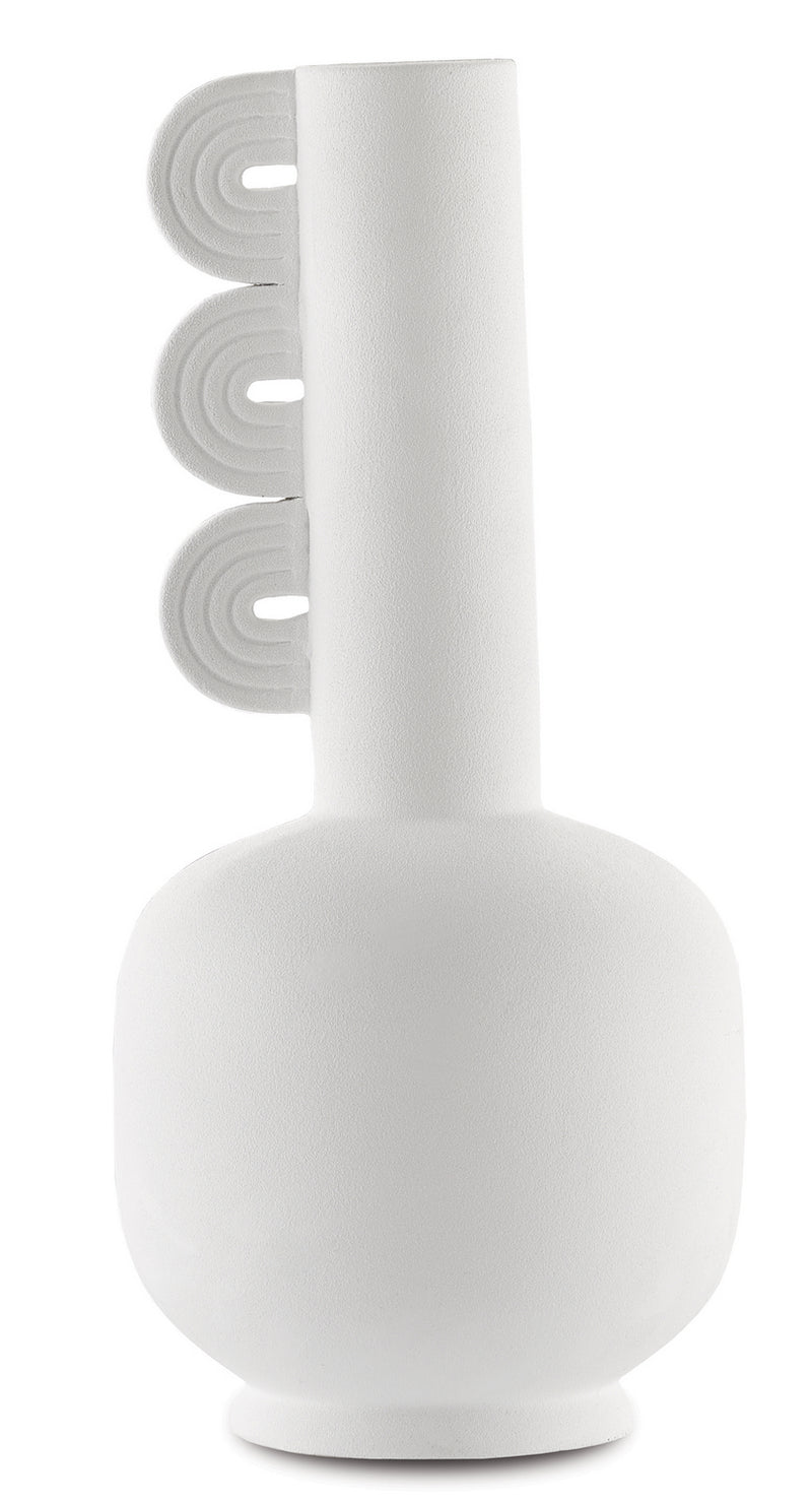 Currey and Company - 1200-0399 - Vase - Happy - Textured White