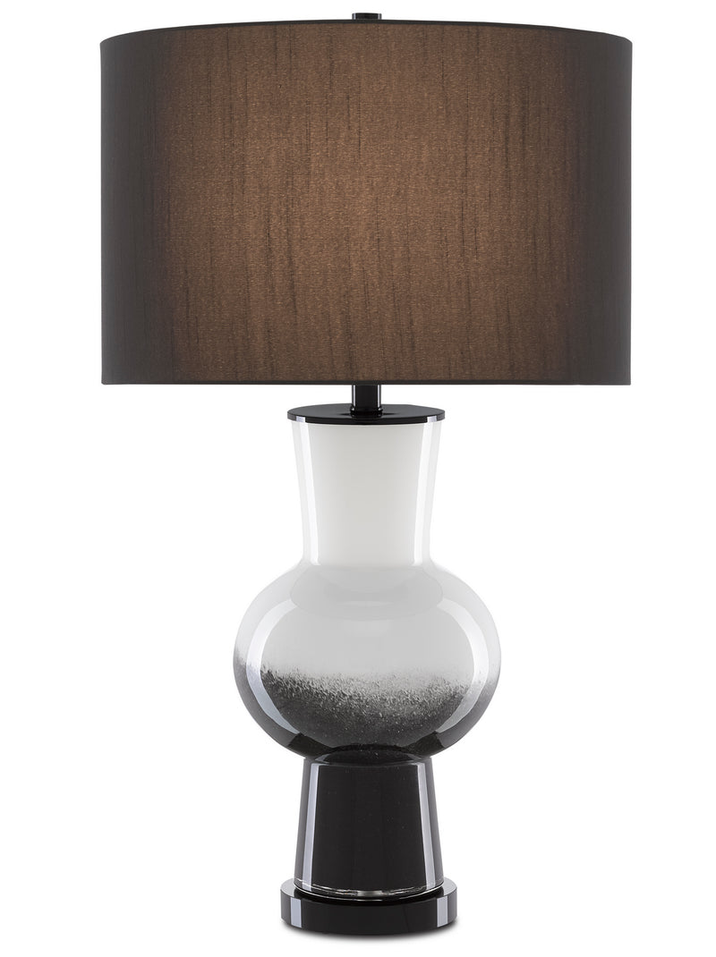 Currey and Company - 6000-0605 - One Light Table Lamp - Duende - White/Black/Glossy Black