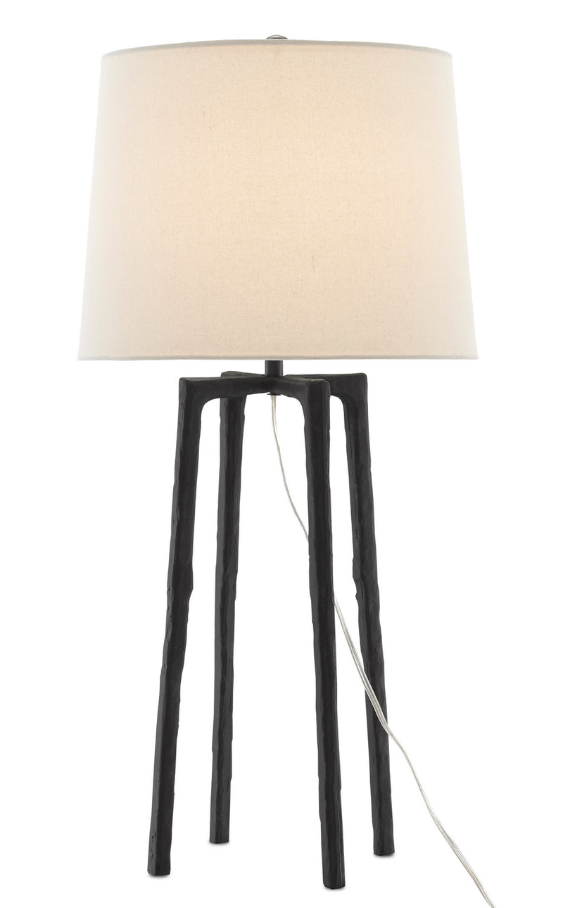 Currey and Company - 6000-0631 - One Light Table Lamp - Rowan - Charcoal