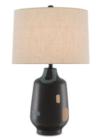 Currey and Company - 6000-0640 - One Light Table Lamp - Jynx - Matte Black/Beige/Blue