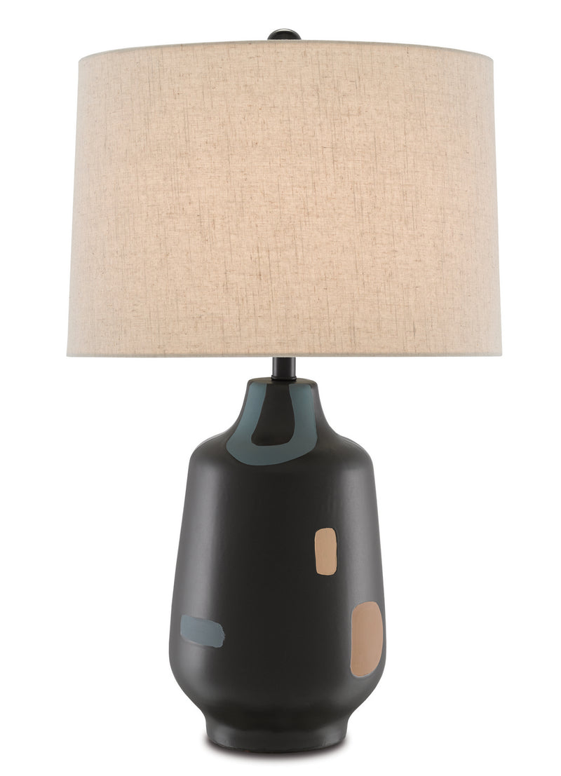 Currey and Company - 6000-0640 - One Light Table Lamp - Jynx - Matte Black/Beige/Blue