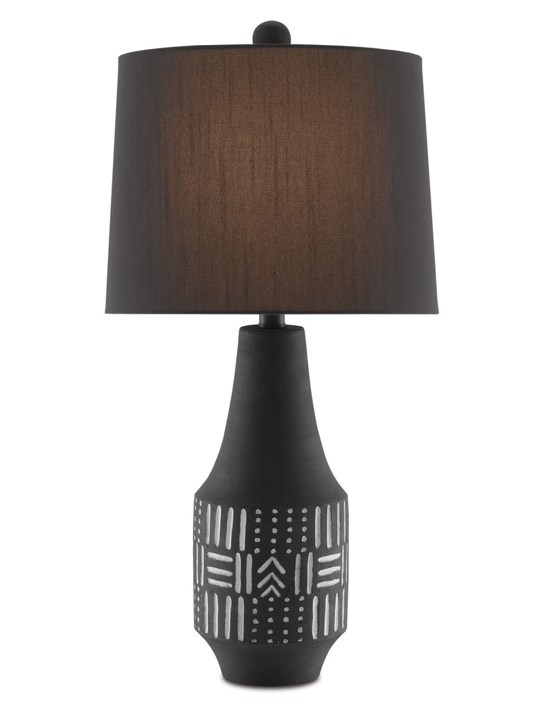 Currey and Company - 6000-0665 - One Light Table Lamp - Varro - Mashed Cove/Satin Black