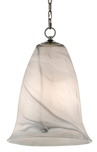 Currey and Company - 9000-0601 - One Light Pendant - Ottorino - White/Gray/Antique Nickel