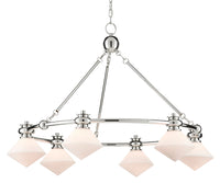 Currey and Company - 9000-0615 - Six Light Chandelier - Rycroft - Polished Nickel/White