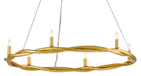 Currey and Company - 9000-0643 - Six Light Chandelier - Soliloquy - Contemporary Gold Leaf