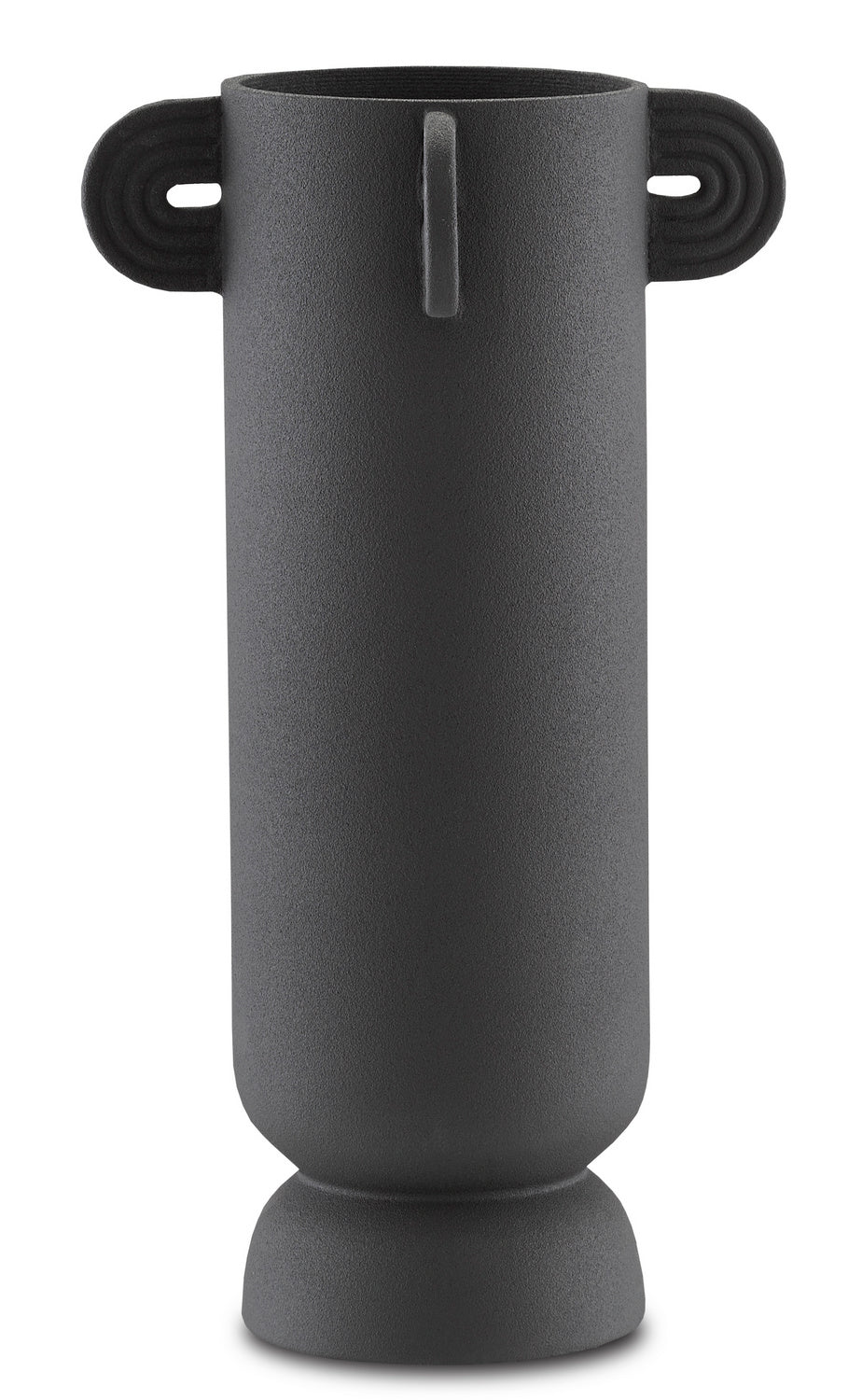 Currey and Company - 1200-0406 - Vase - Happy - Textured Black