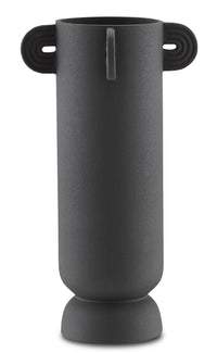 Currey and Company - 1200-0406 - Vase - Happy - Textured Black