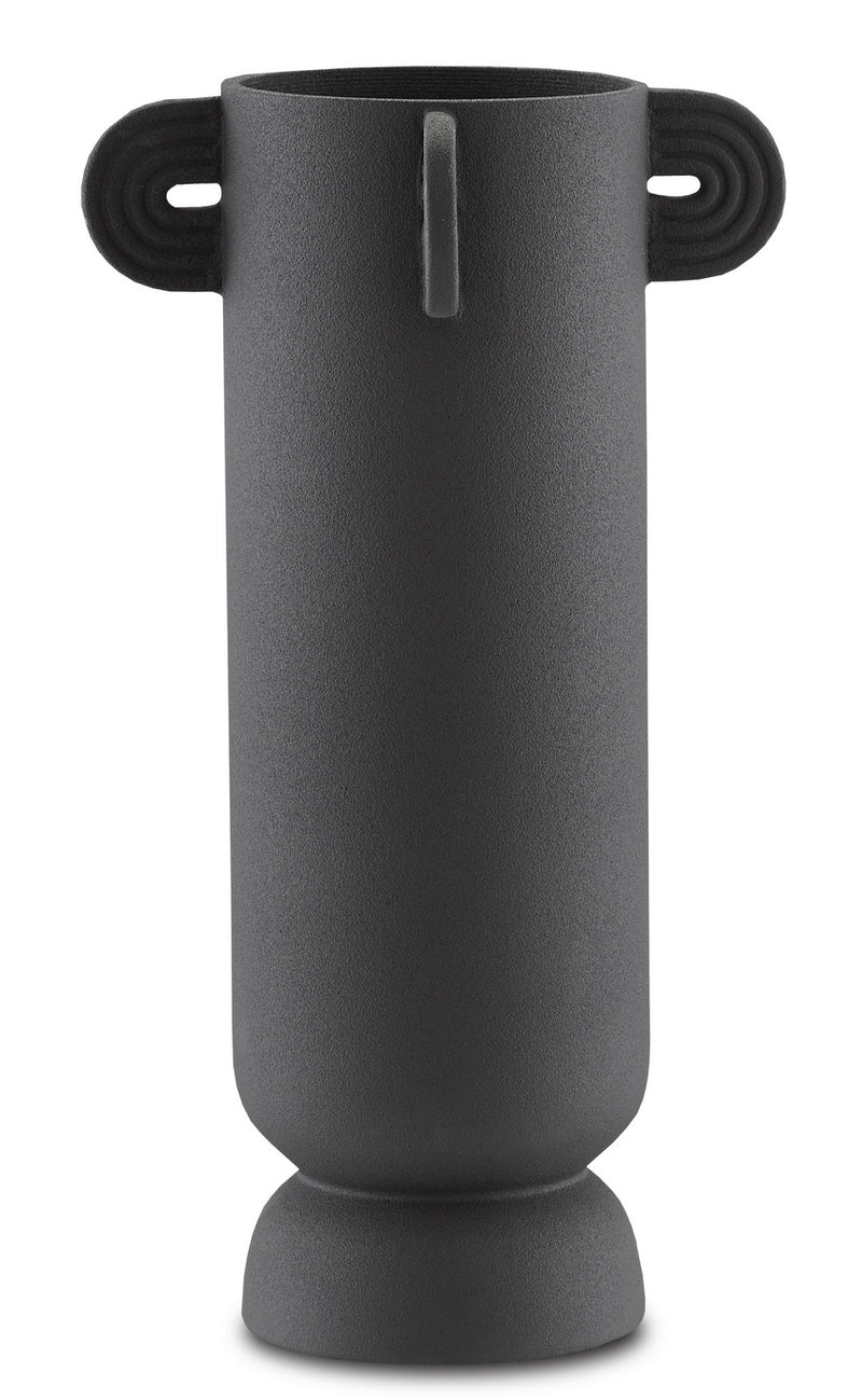 Currey and Company - 1200-0406 - Vase - Happy - Textured Black