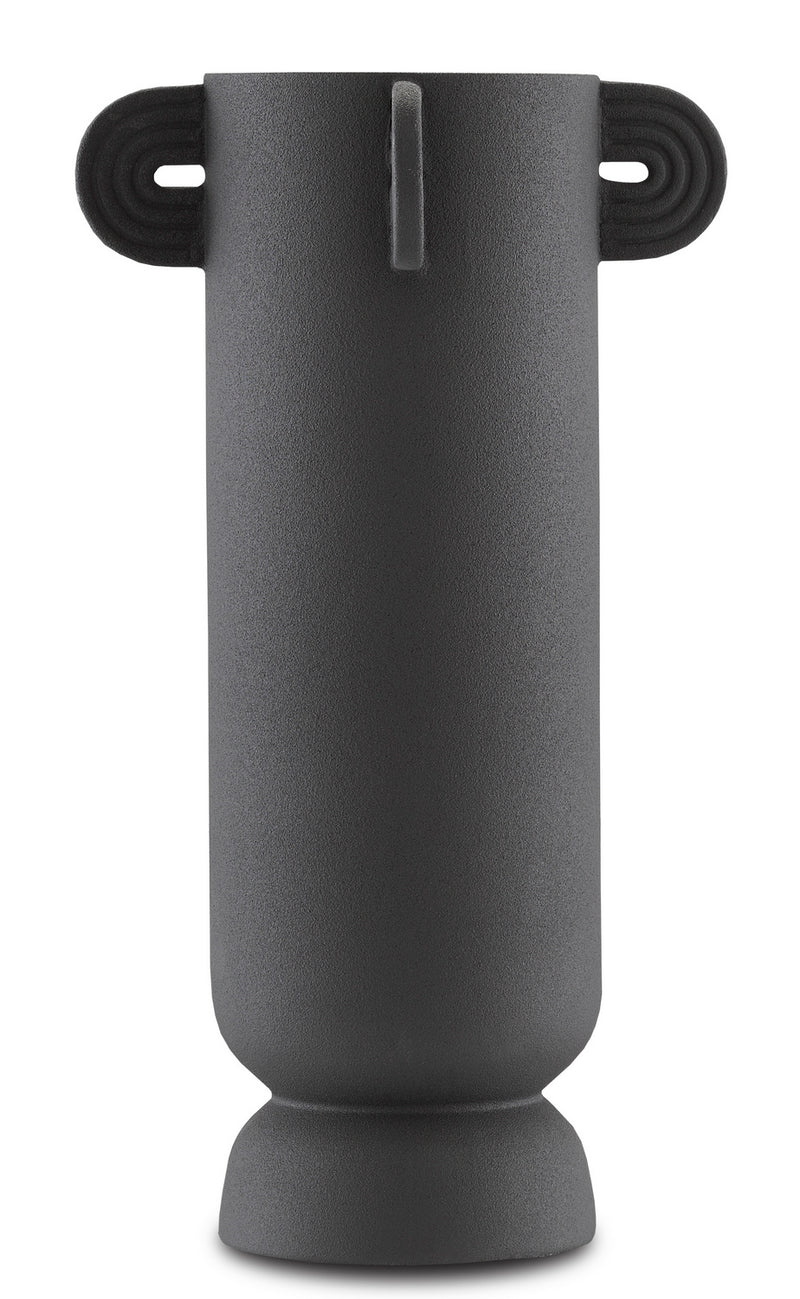 Currey and Company - 1200-0406 - Vase - Happy - Textured Black