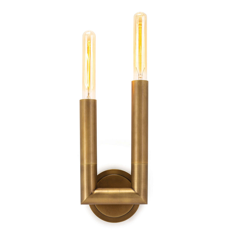 Regina Andrew - 15-1146NB - Two Light Wall Sconce - Wolfe - Natural Brass